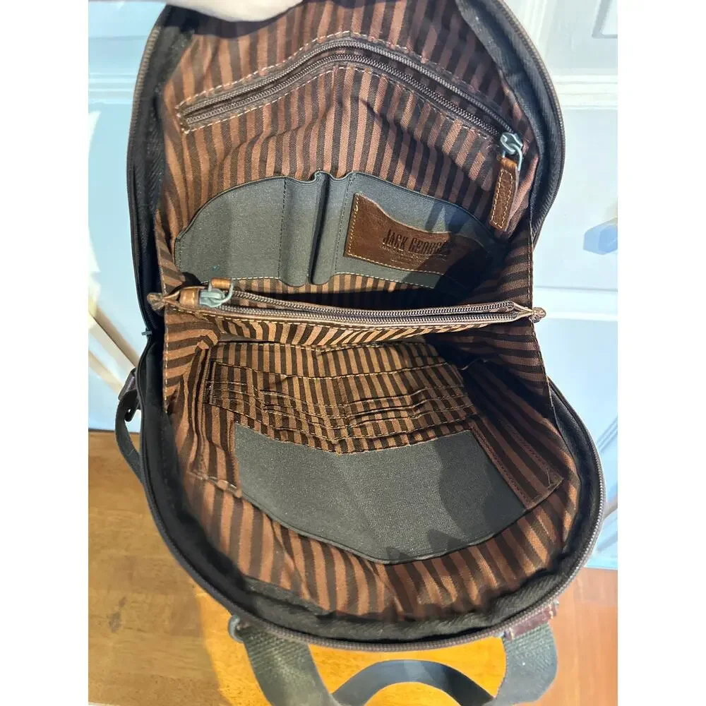 Jack Georges Brown Leather Voyager Backpack